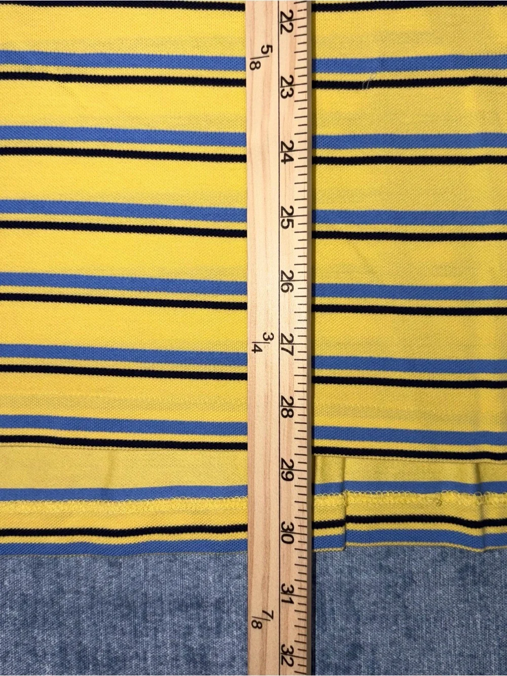 Ralph Lauren Yellow Polo with Navy & White Stripes